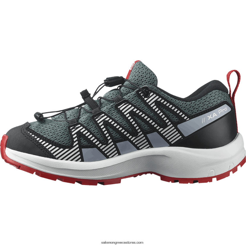 junior - παιδικά παπούτσια - xa pro v8 Salomon θυελλώδης καιρός/ζεν μπλου/γκότζι μπέρι DXFPHB1357