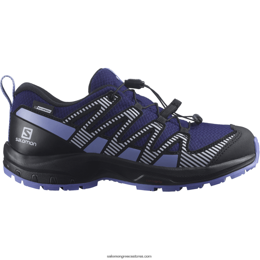 junior - παιδικά παπούτσια - xa pro v8 clima αδιάβροχα Salomon αστρική αύρα/μαύρο/μοβ ρείκι DXFPHB1359