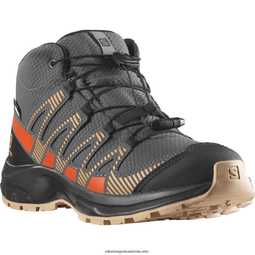 junior - παιδικά παπούτσια - xa pro v8 mid clima αδιάβροχα Salomon μαγνήτης/βελανίδι/ντοματίνι DXFPHB1342